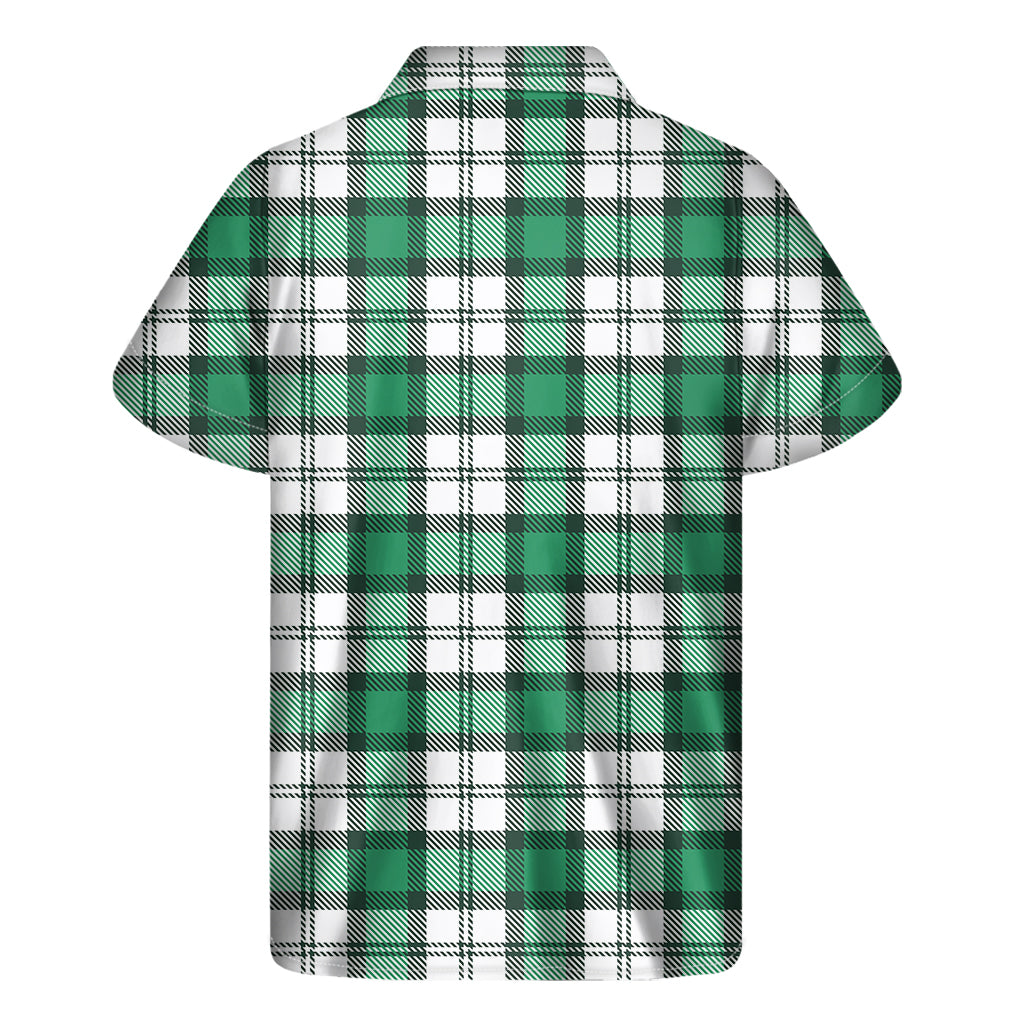 Shamrock St. Patrick's Day Tartan Print Men's Short Sleeve Shirt