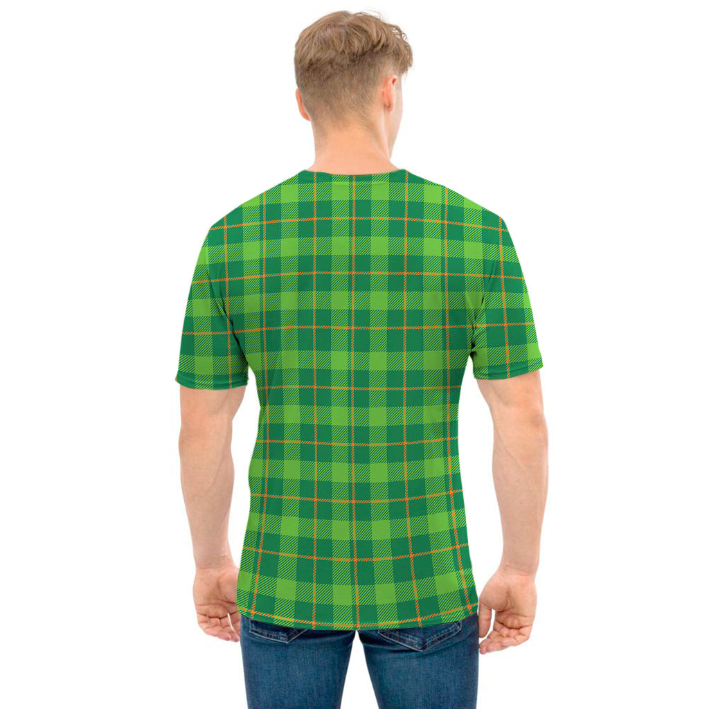 Shamrock Tartan St. Patrick's Day Print Men's T-Shirt