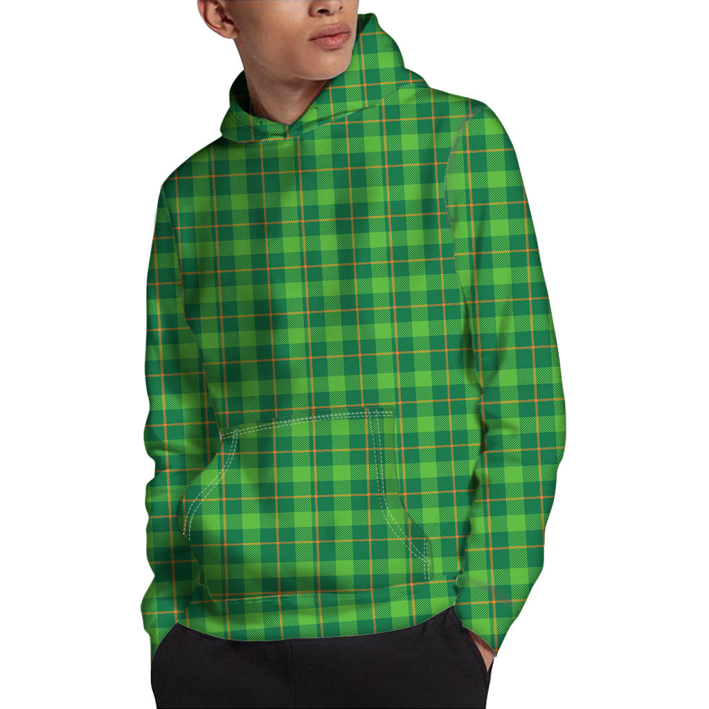 Shamrock Tartan St. Patrick's Day Print Pullover Hoodie