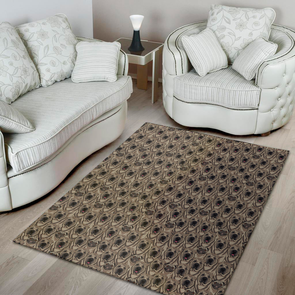 Shar Pei And Pug Pattern Print Area Rug