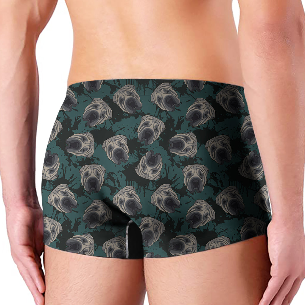 Shar Pei Face Pattern Print Men's Boxer Briefs