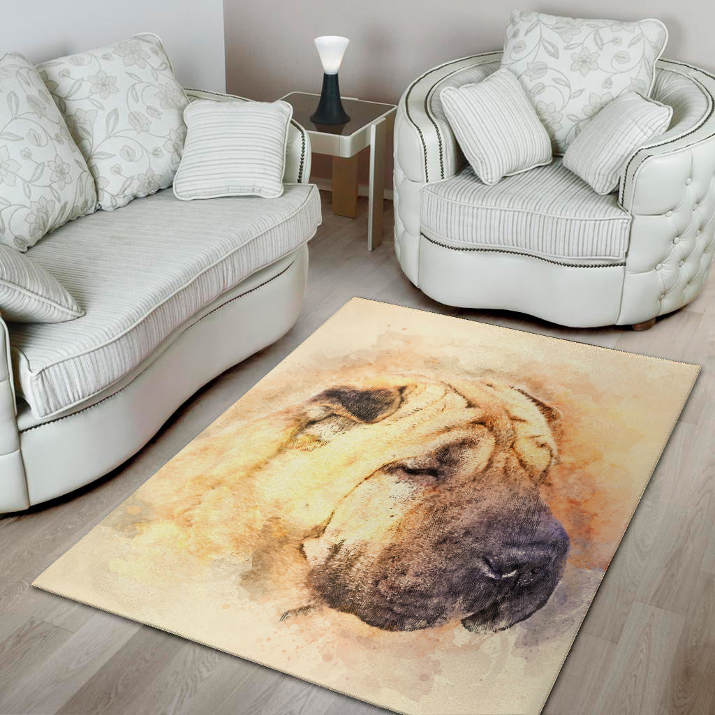 Shar Pei Portrait Print Area Rug