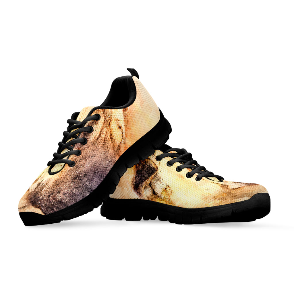 Shar Pei Portrait Print Black Sneakers