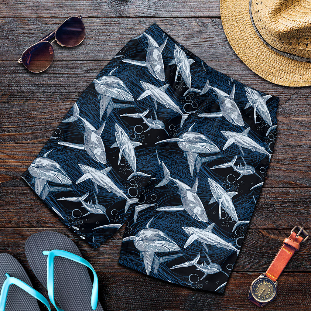 Shark Underwear Pattern Print Men's Shorts