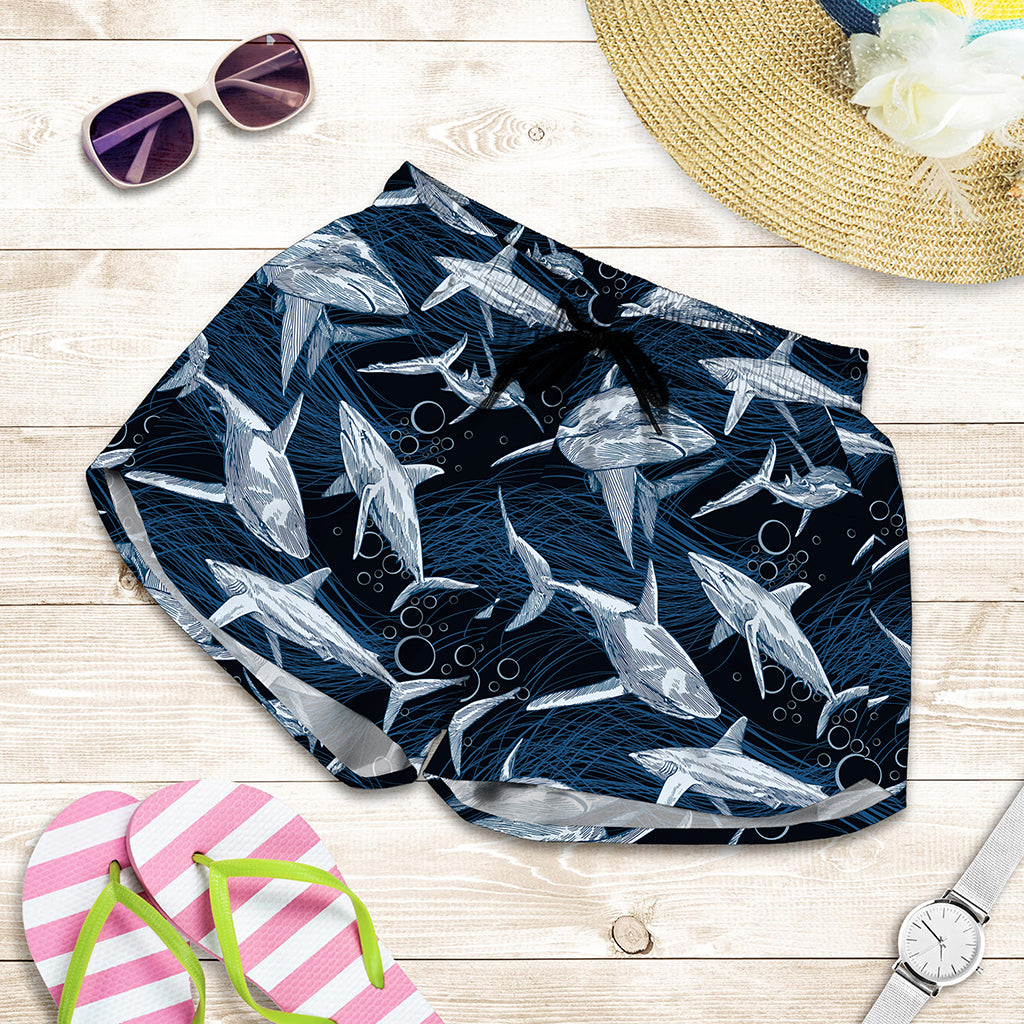 Shark Underwear Pattern Print Women's Shorts