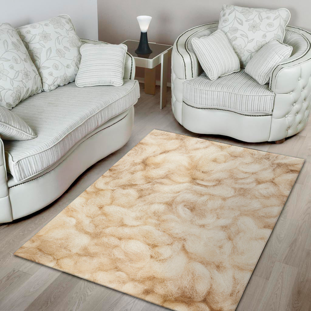 Sheep Fur Texture Print Area Rug