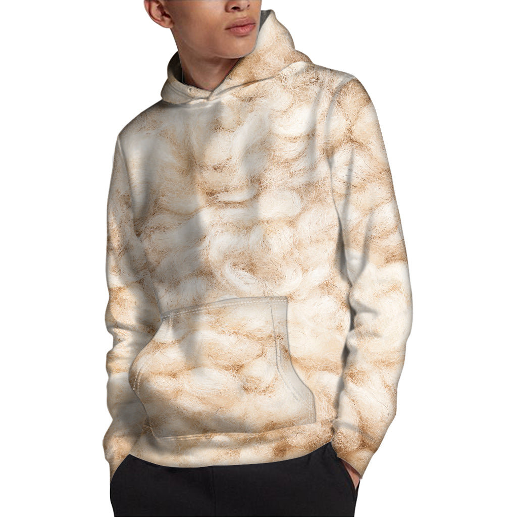 Sheepskin Print Pullover Hoodie