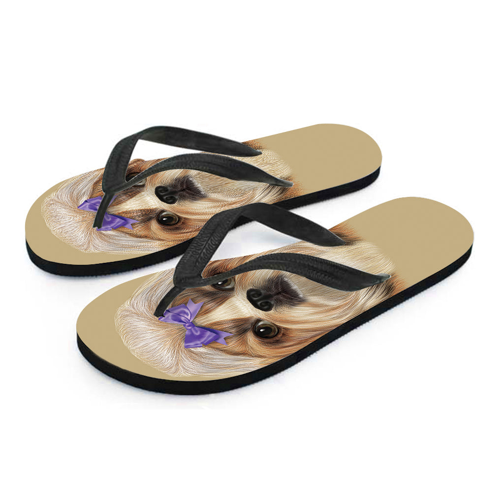 Shih Tzu Portrait Print Flip Flops