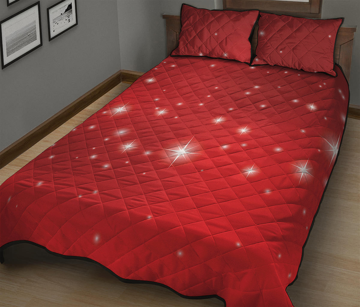 Shiny Sparkle Print Quilt Bed Set