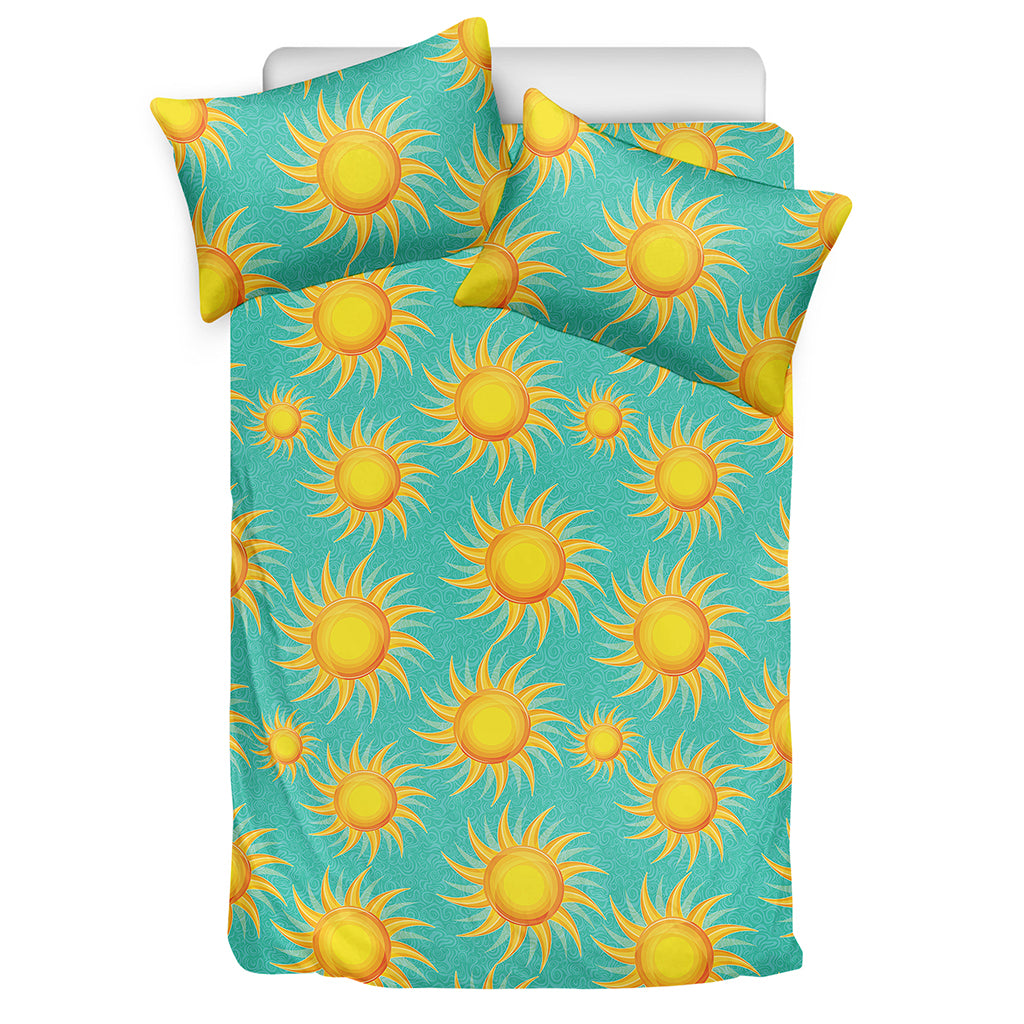 Shiny Sun Pattern Print Duvet Cover Bedding Set