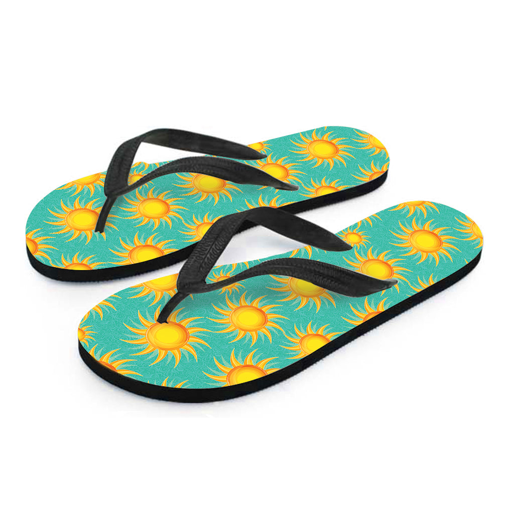 Shiny Sun Pattern Print Flip Flops