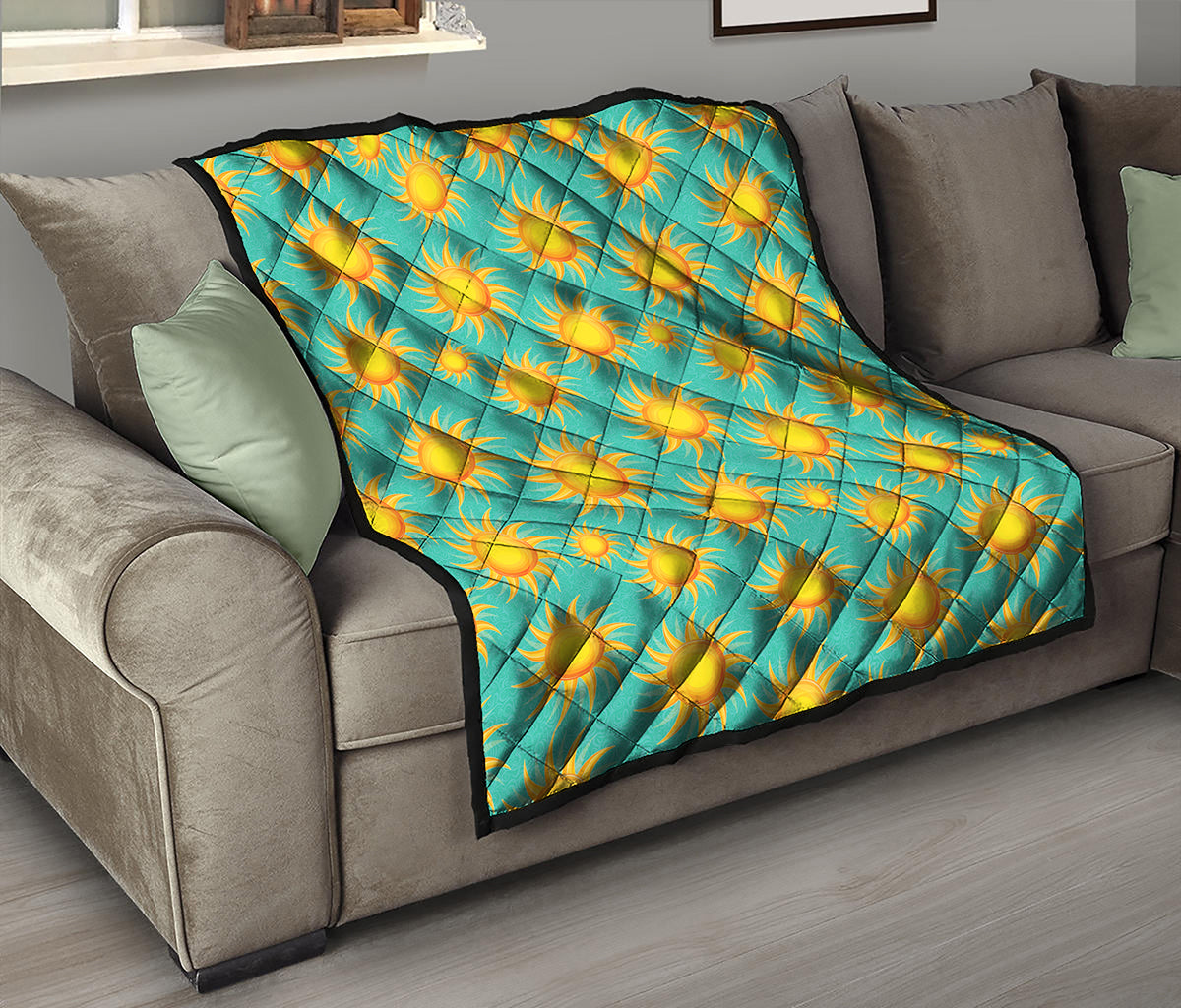 Shiny Sun Pattern Print Quilt