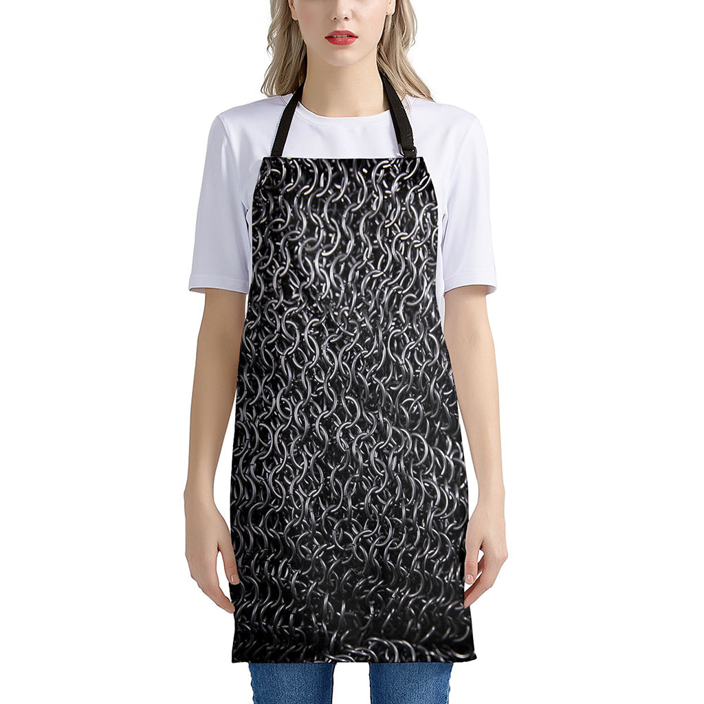 Silver Chainmail Print Apron