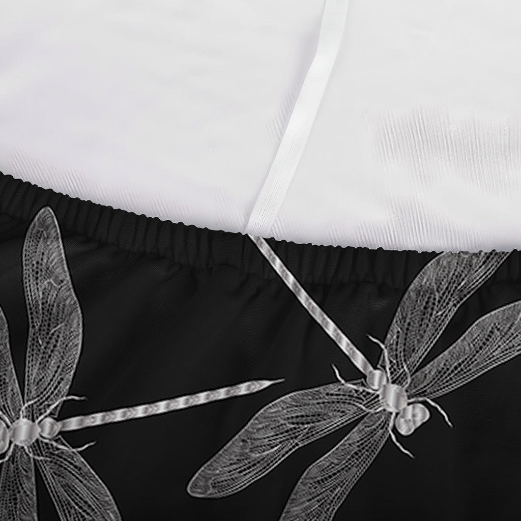 Silver Dragonfly Pattern Print Sofa Cover