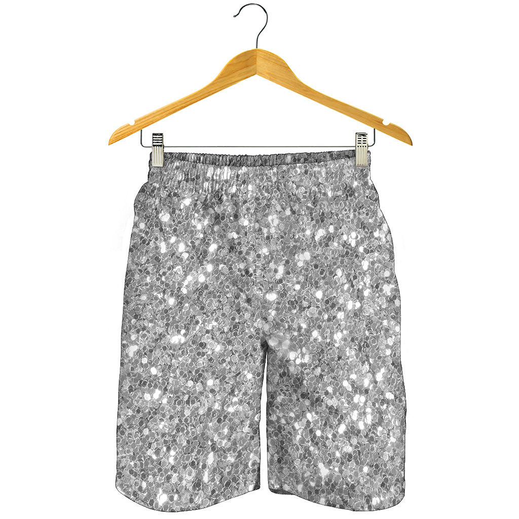 Silver Glitter Artwork Print (NOT Real Glitter) Men's Shorts