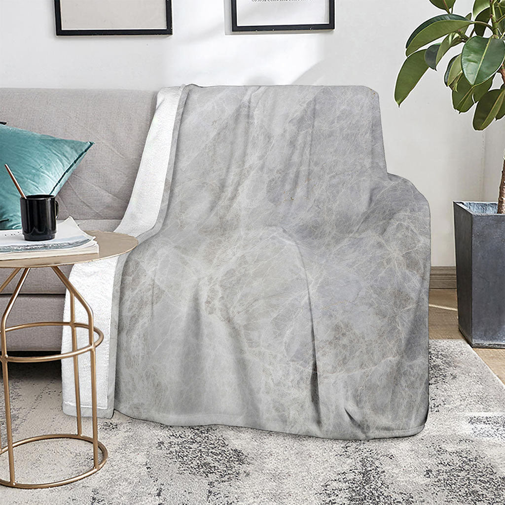 Silver Grey Marble Print Blanket