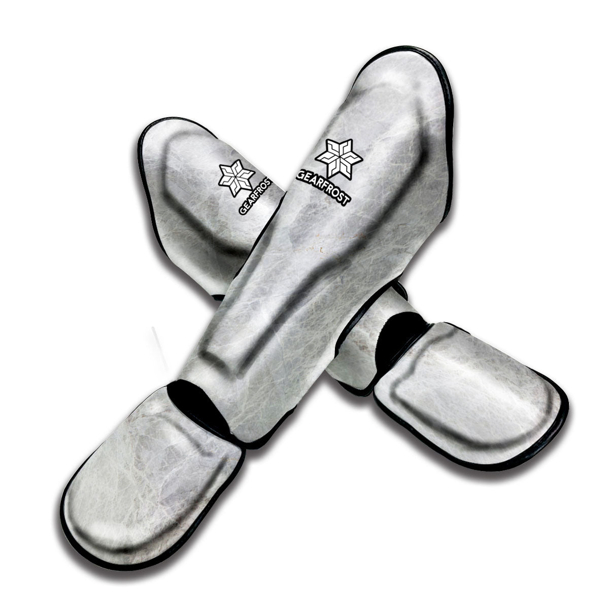 Silver Grey Marble Print Muay Thai Shin Guard
