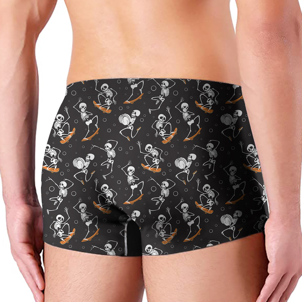 Skateboarding Skeleton Pattern Print Men's Boxer Briefs