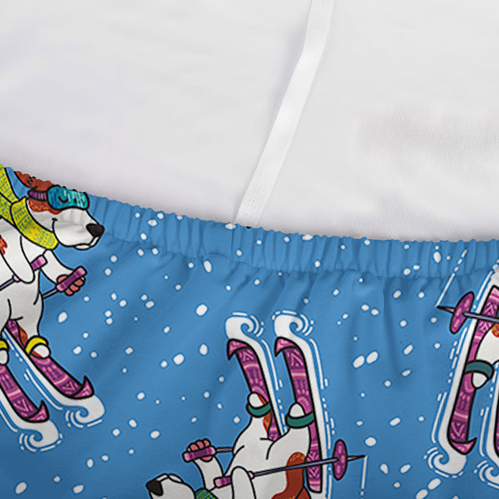 Skiing Dog Pattern Print Sofa Cover