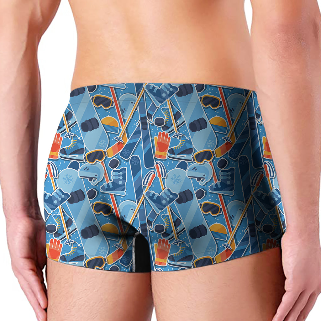 Skiing Equipment Pattern Print Men's Boxer Briefs