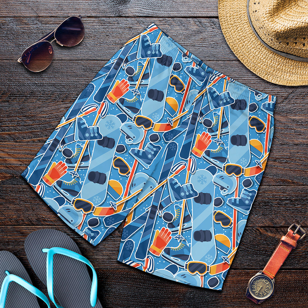 Skiing Equipment Pattern Print Men's Shorts