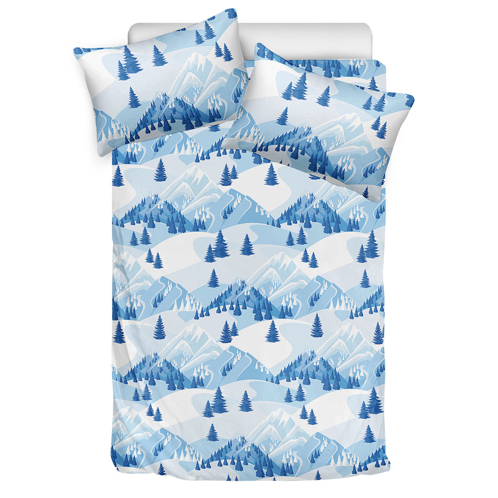 Skiing Mountain Print Duvet Cover Bedding Set