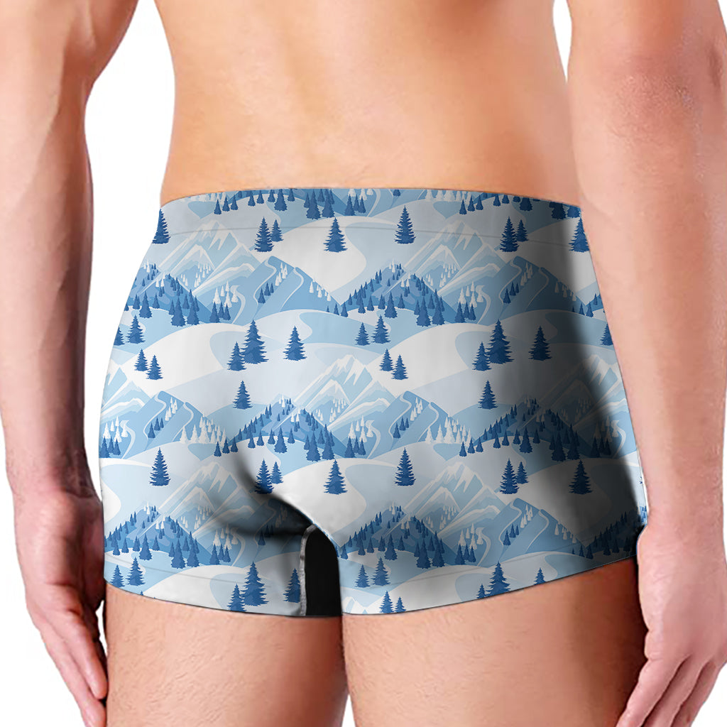 Skiing Mountain Print Men's Boxer Briefs
