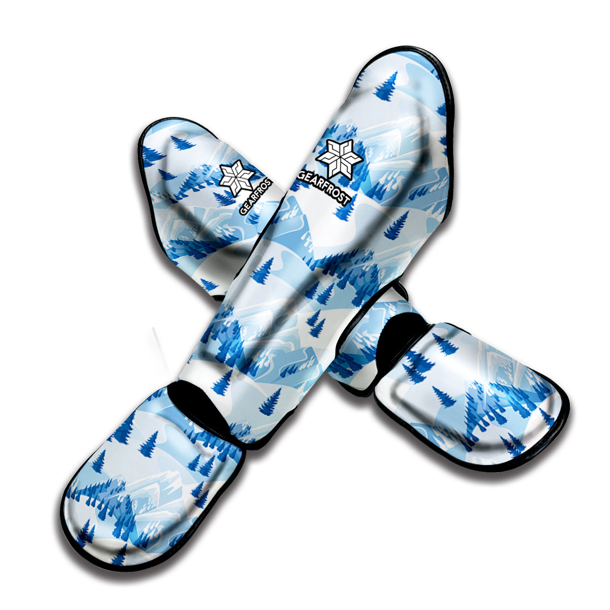 Skiing Mountain Print Muay Thai Shin Guard