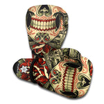 Skull And Roses Tattoo Print Boxing Gloves