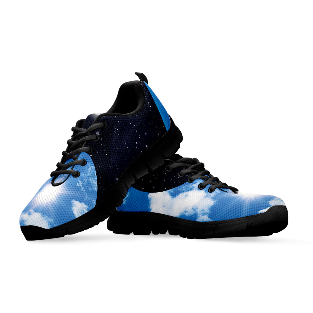 Sky And Space Yin Yang Print Black Sneakers