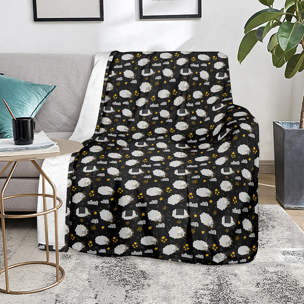 Sleeping Sheep Pattern Print Blanket