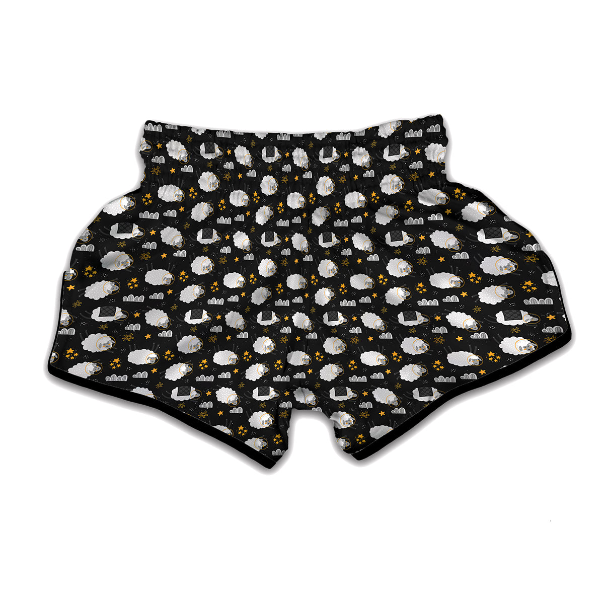 Sleeping Sheep Pattern Print Muay Thai Boxing Shorts