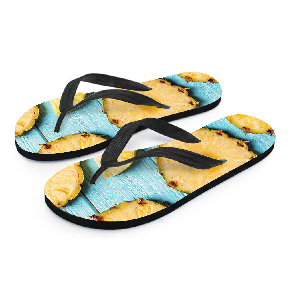 Sliced Pineapple Print Flip Flops
