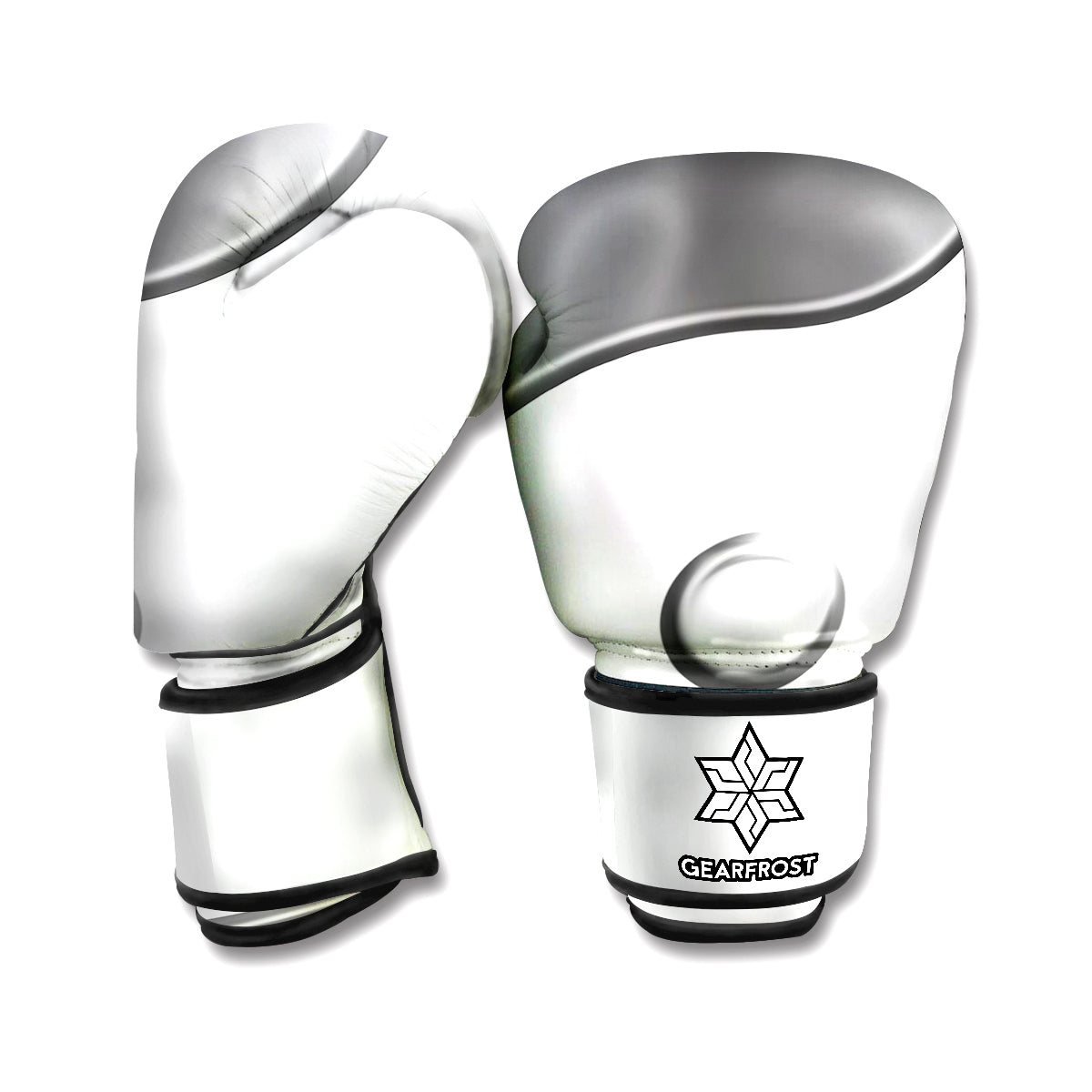 Sliver And White Yin Yang Print Boxing Gloves