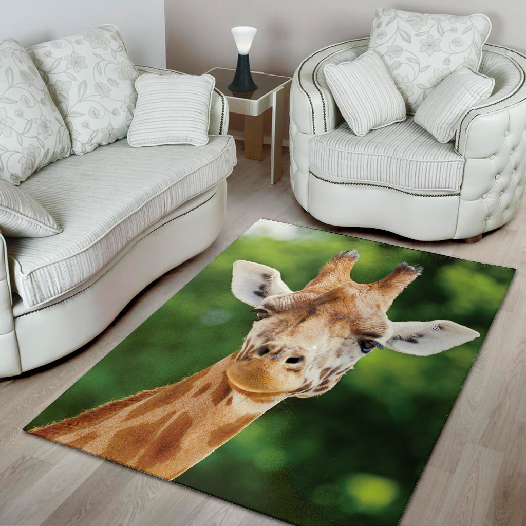 Smiley Face Giraffe Print Area Rug