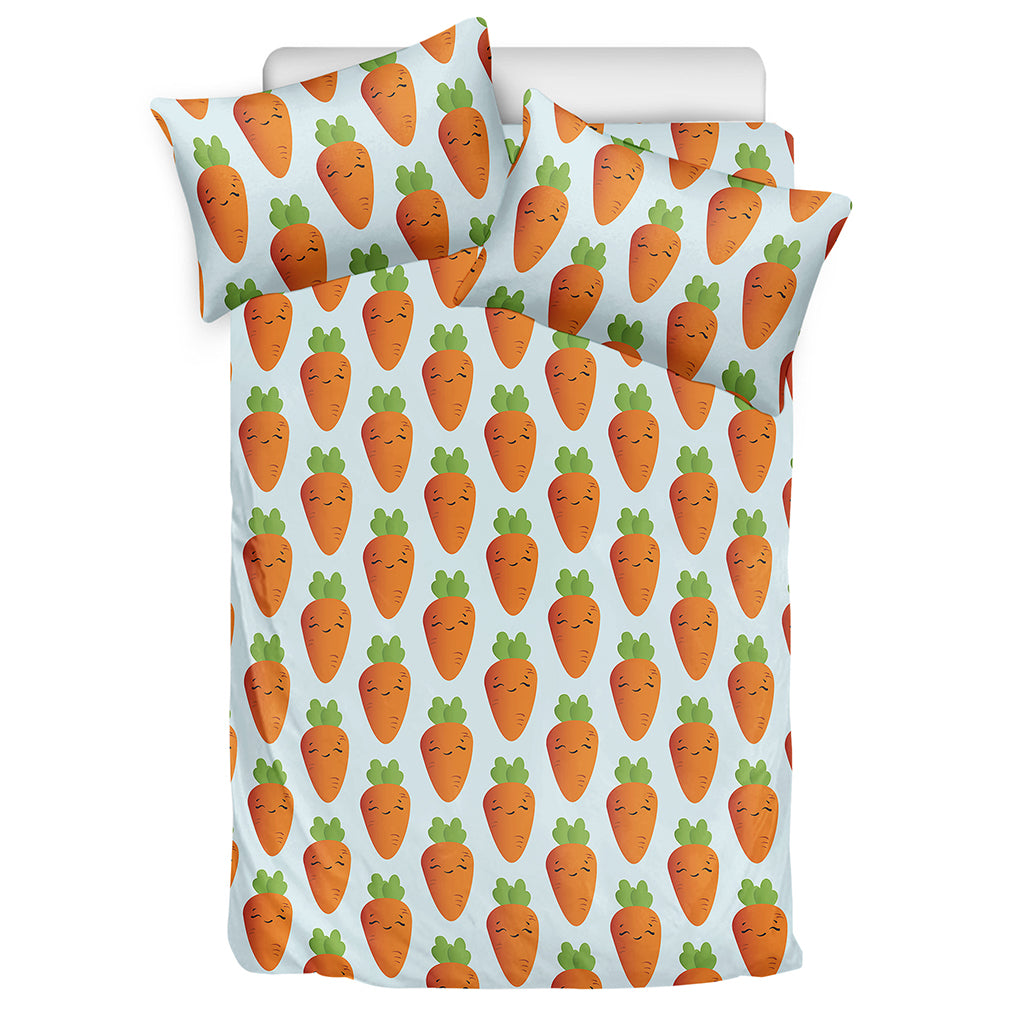 Smiling Carrot Pattern Print Duvet Cover Bedding Set