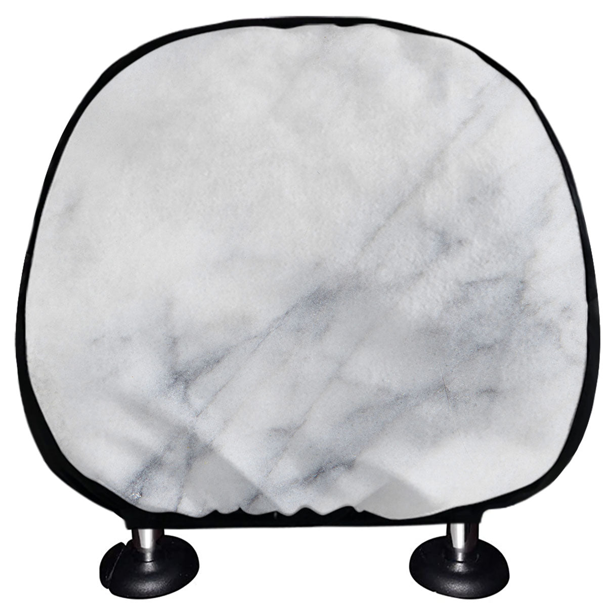 Smoke Grey Marble Print Car Headrest Covers