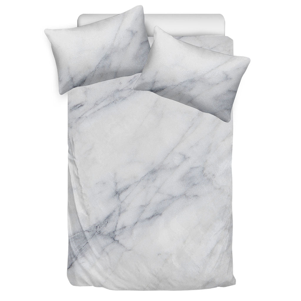Smoke Grey Marble Print Duvet Cover Bedding Set