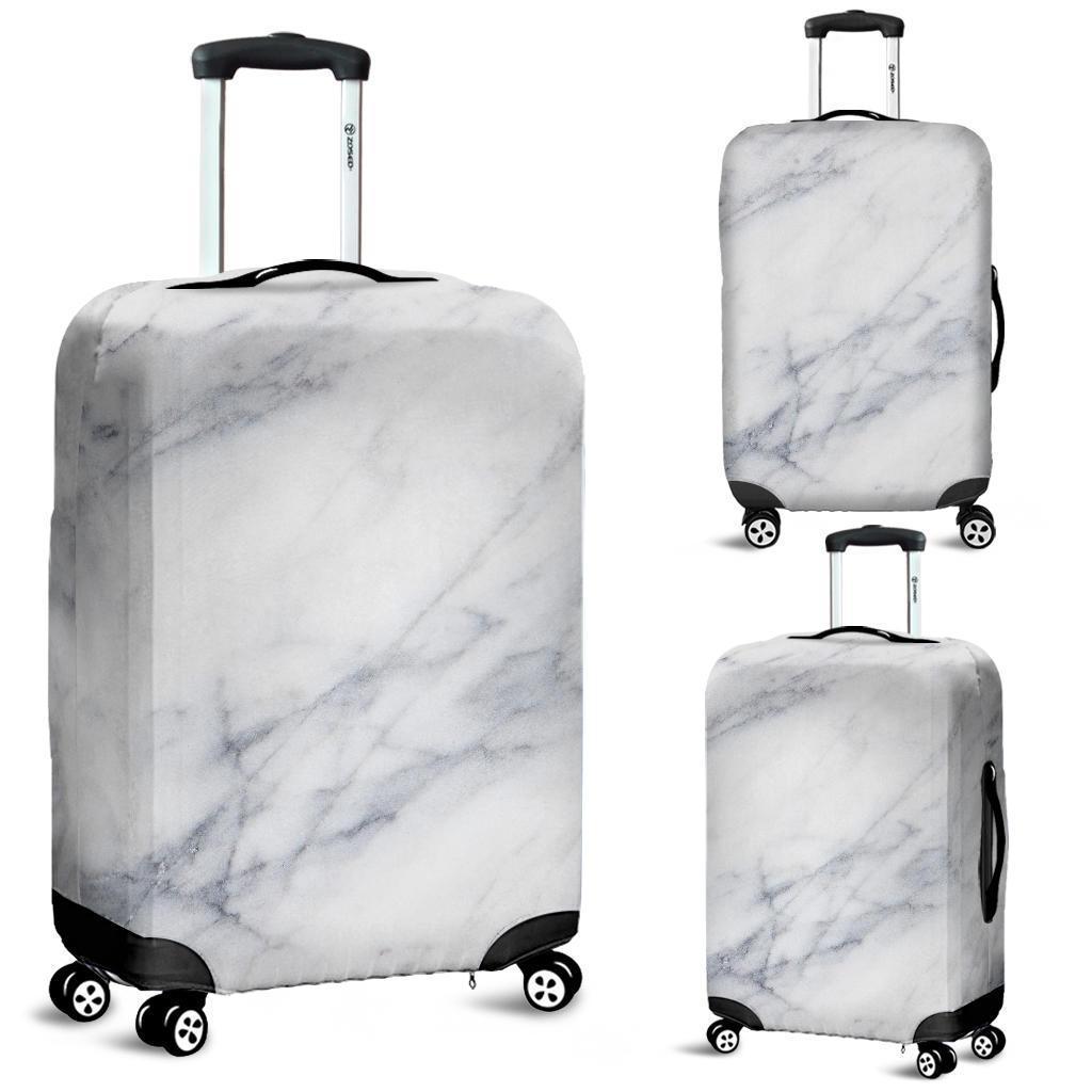 Smoke Grey Marble Print Luggage Cover GearFrost