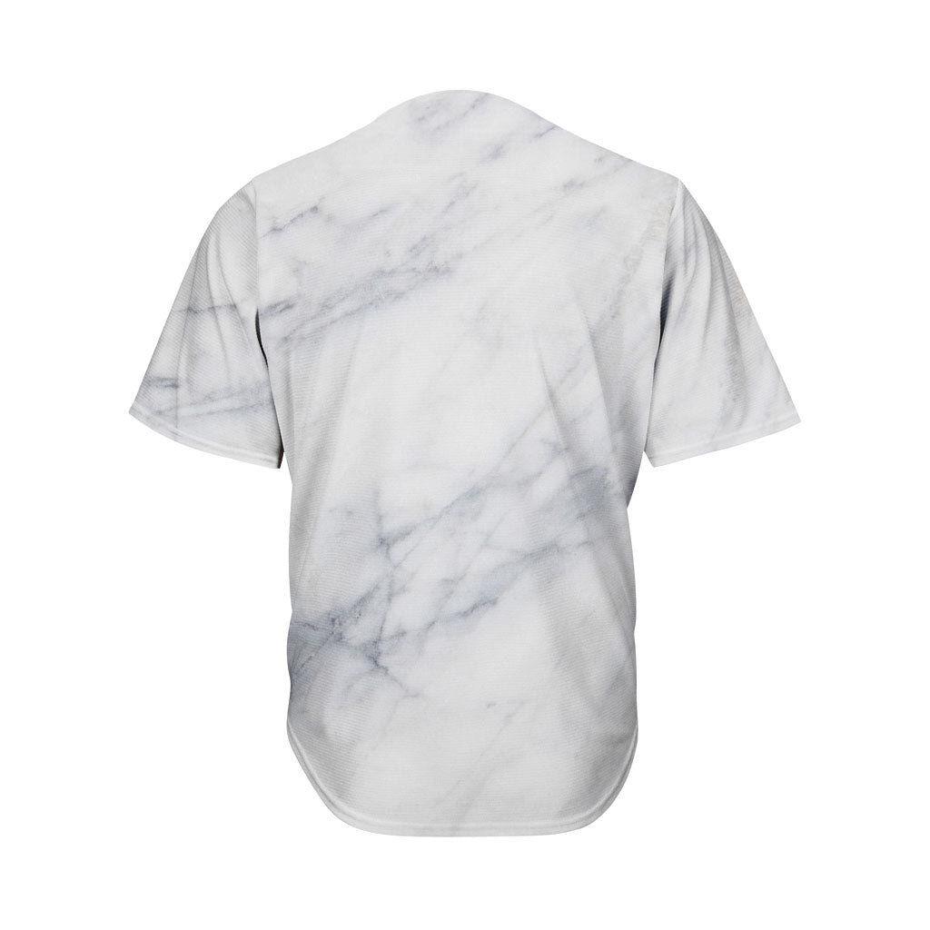 Smoke Grey Marble Print Men's Baseball Jersey