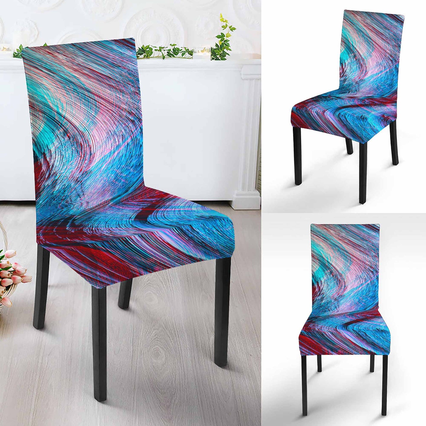 Smoke Psychedelic Trippy Print Dining Chair Slipcover
