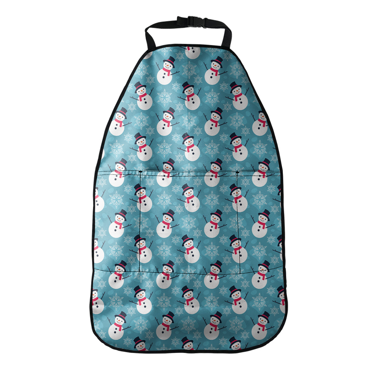 Snowman And Snowflake Pattern Print Car Seat Organizers