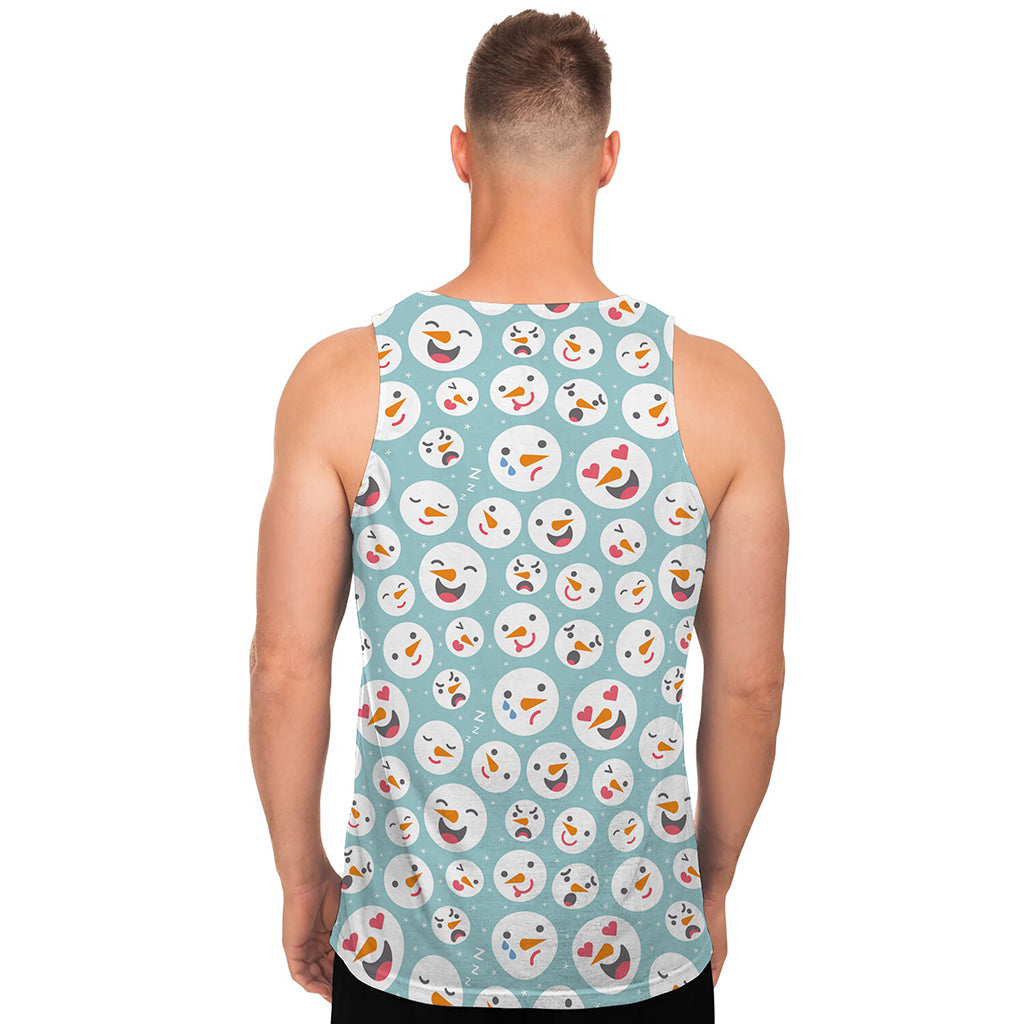 Snowman Emoji Pattern Print Men's Tank Top