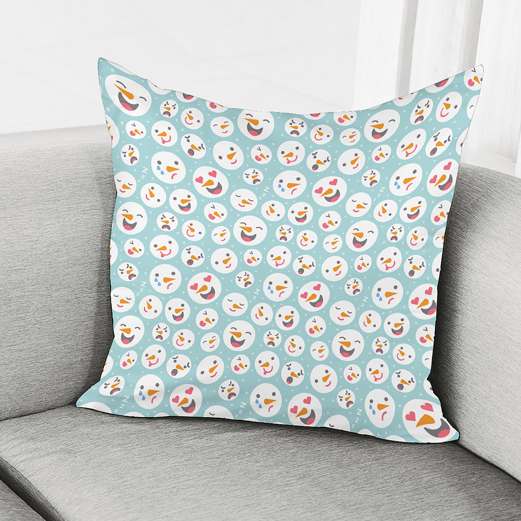 Snowman Emoji Pattern Print Pillow Cover