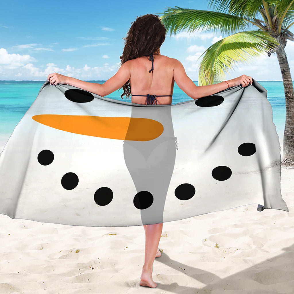 Snowman Face Print Beach Sarong Wrap