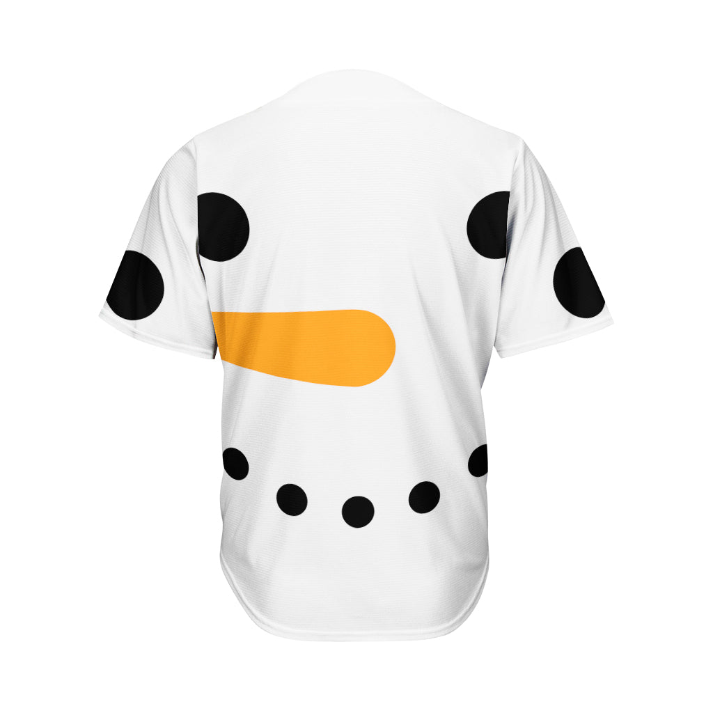 Snowman Face Print Men's Baseball Jersey