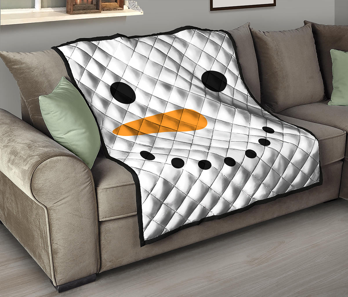 Snowman Face Print Quilt