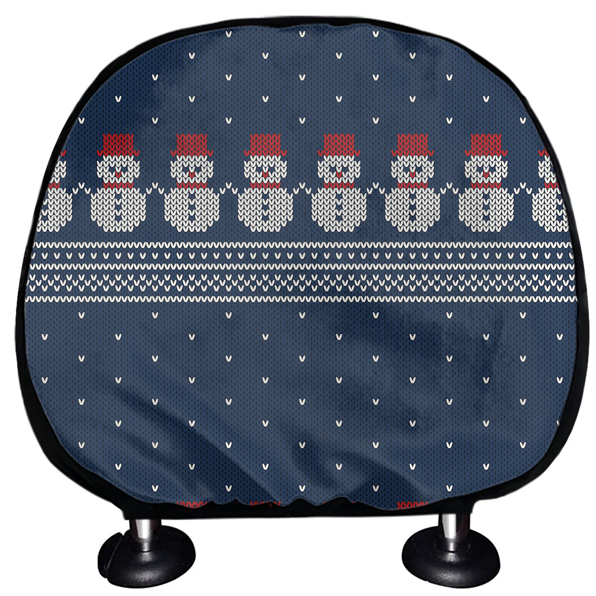 Snowman Knitted Pattern Print Car Headrest Covers