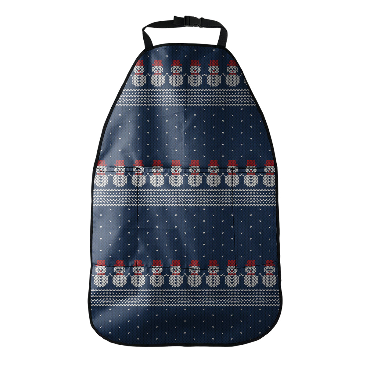 Snowman Knitted Pattern Print Car Seat Organizers
