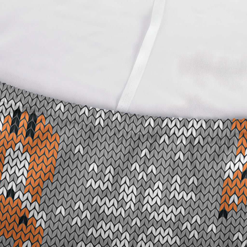 Snowy Fox Knitted Pattern Print Sofa Cover